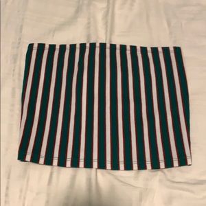 Green red and white tube top